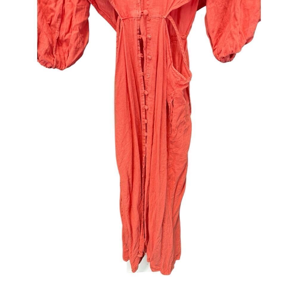 Young Fabulous & Broke High Tea Tiger Lily Linen Blend Midi Dress Size M cut off - Picture 8 of 10